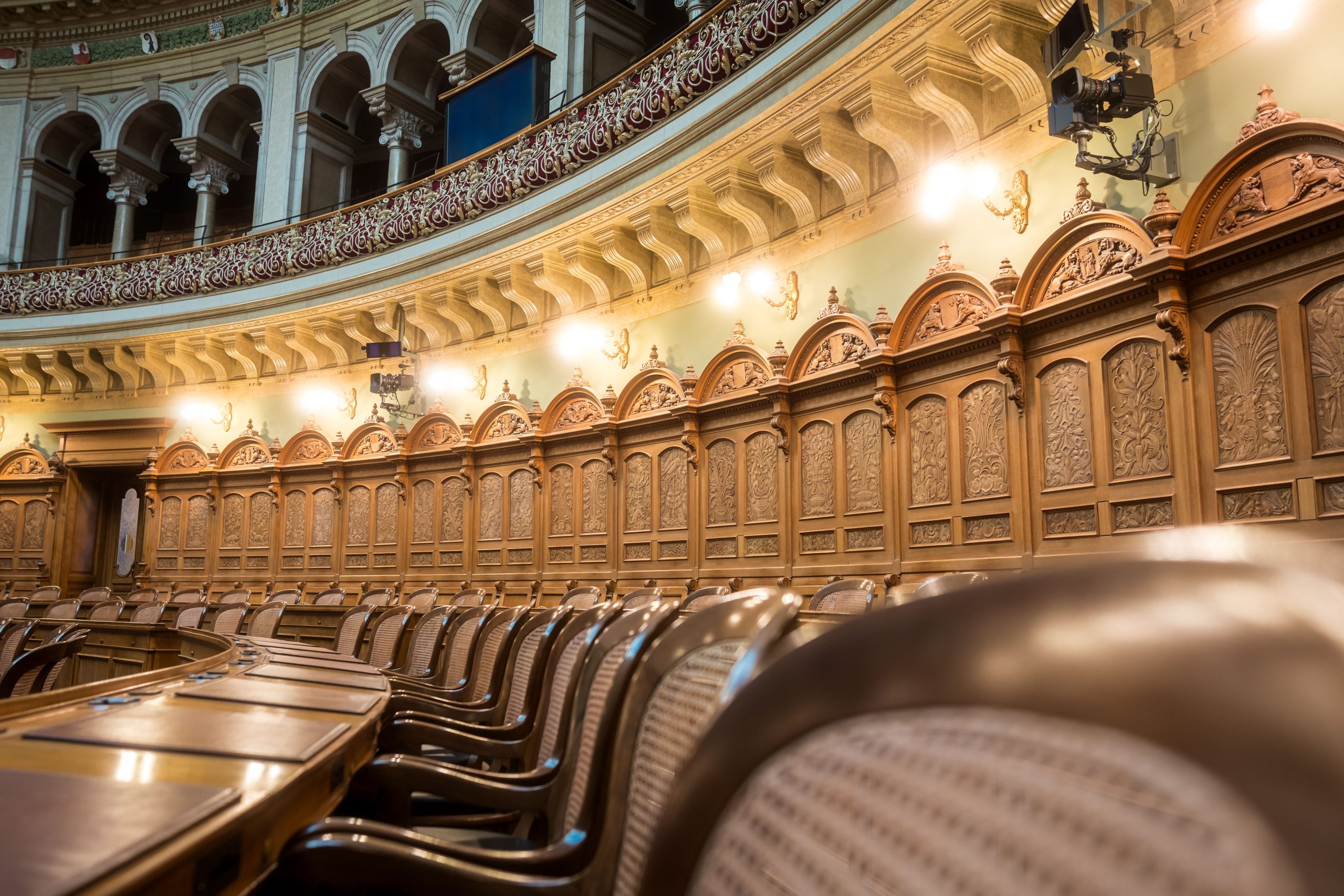 Salle du conseil du Parlement suisse à Bern