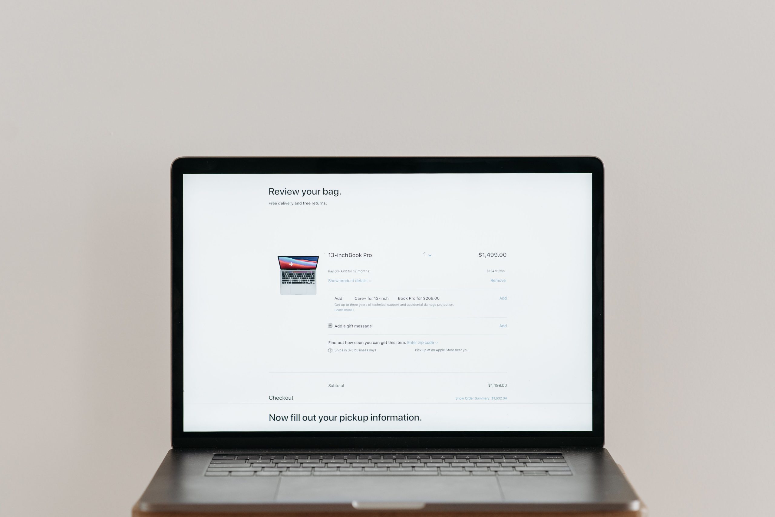Laptop panier achat en ligne minimaliste